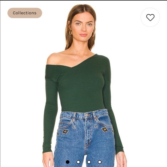 The Range Tops - The Range Alloy Rib Tilted Button Tee in emerald size small